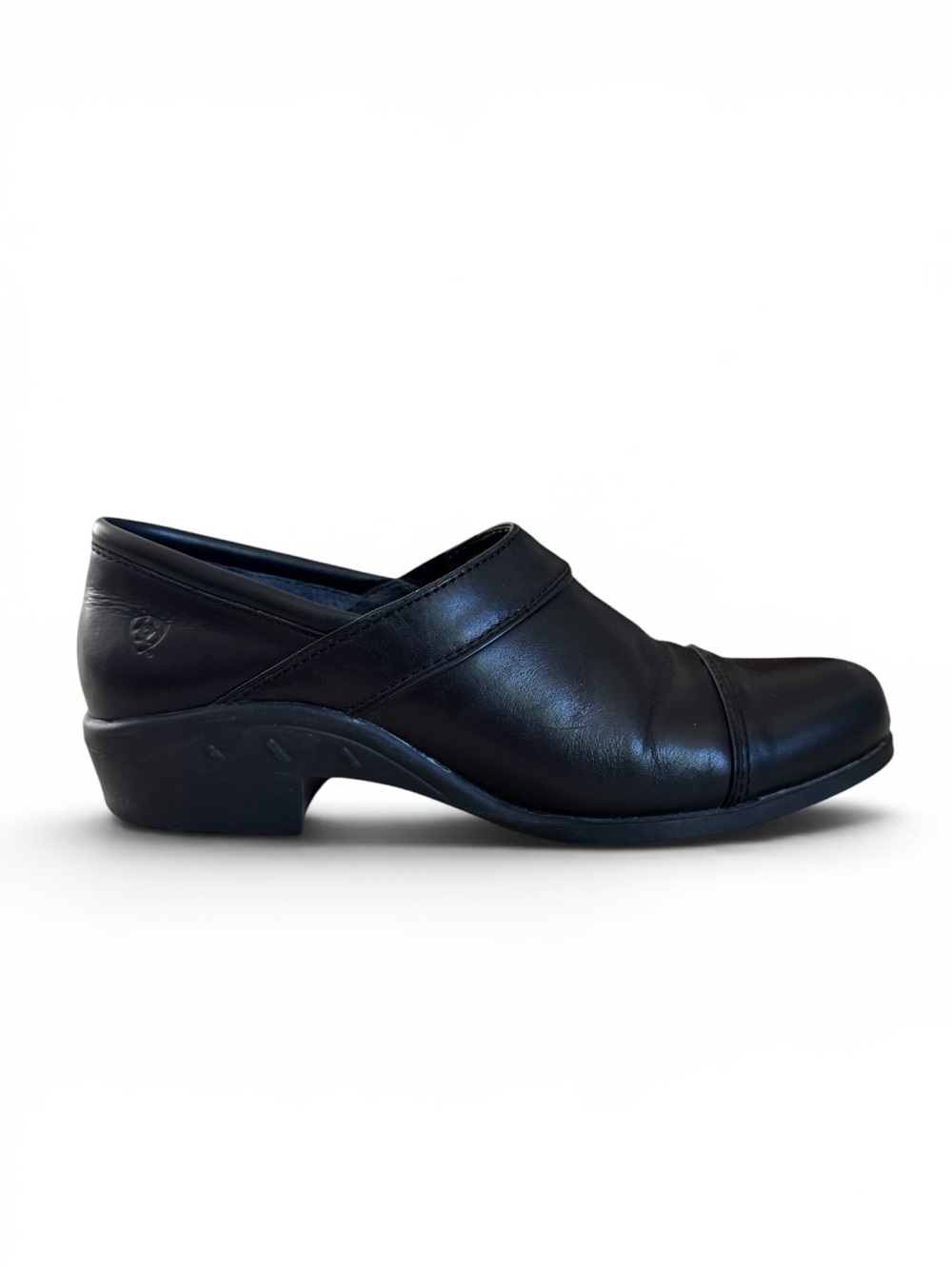Ariat Black Leather Clogs Slip-On Comfort Loafers Low Heel Work Shoes 8.5